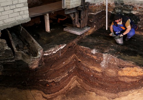  Археологи нашли в Пскове  каменное убежище в известняке>